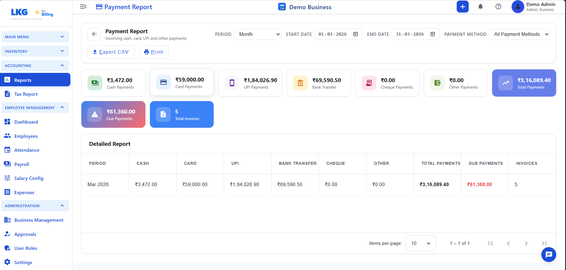 Payment Report